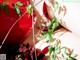 A woman laying on top of a bed covered in ivy.